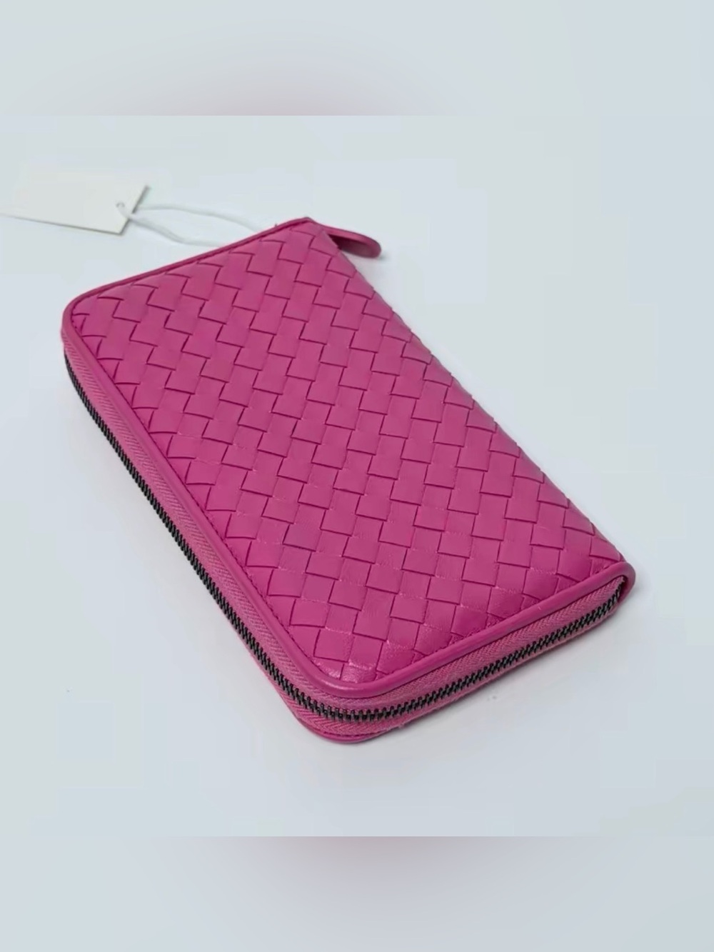 Bottega Veneta FULL SET Fuchsia Intrecciato Zip-Around Wallet! - Picture 6 of 7